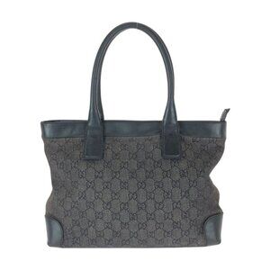 Gucci Black GG Canvas Leather 002 Shoulder Bag Tote